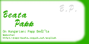 beata papp business card